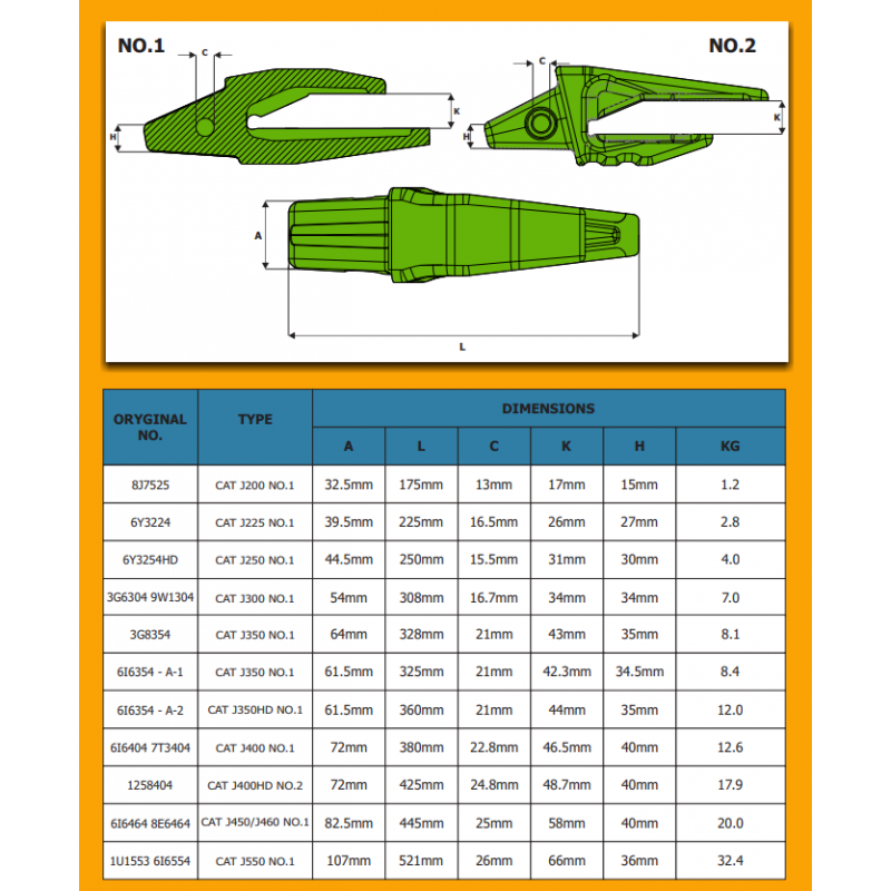 Адаптер для ковшовых зубьев J450 / J460