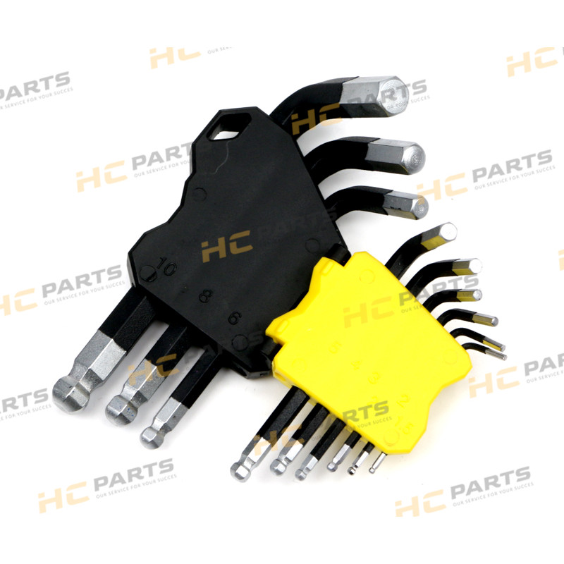 Набор шестигранных ключей HEX 1,5–10 мм из стали S2 9el с рукояткой