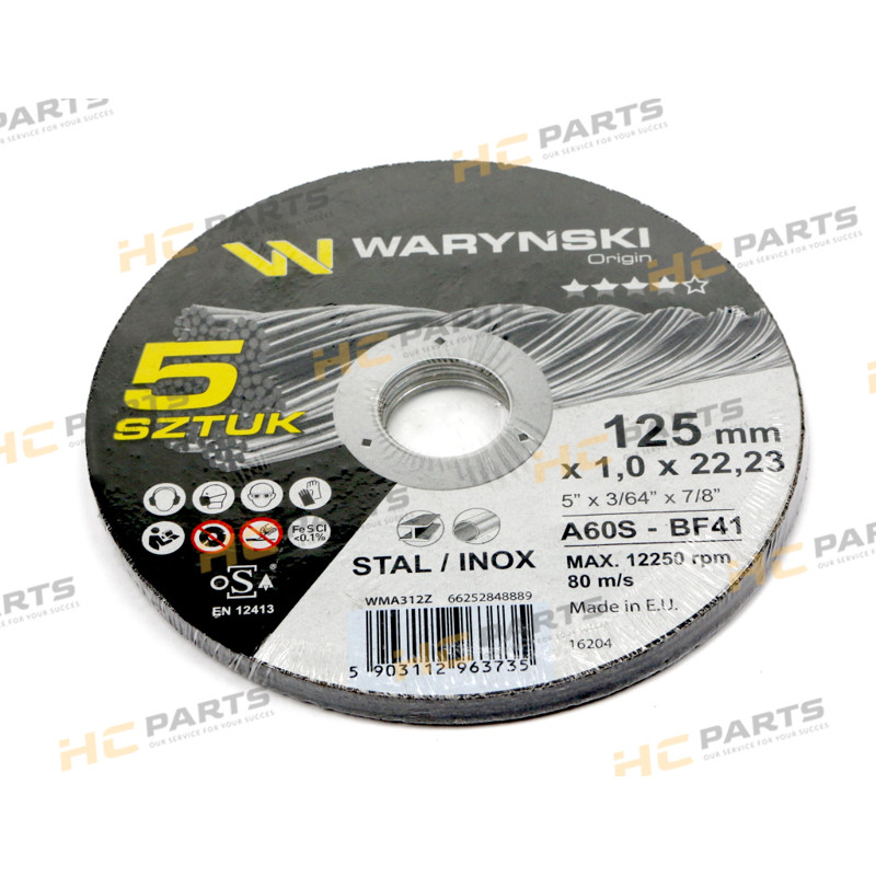 Диск для резки металла 125 x1 . 0 x22. 23 mm-WARYNSKI