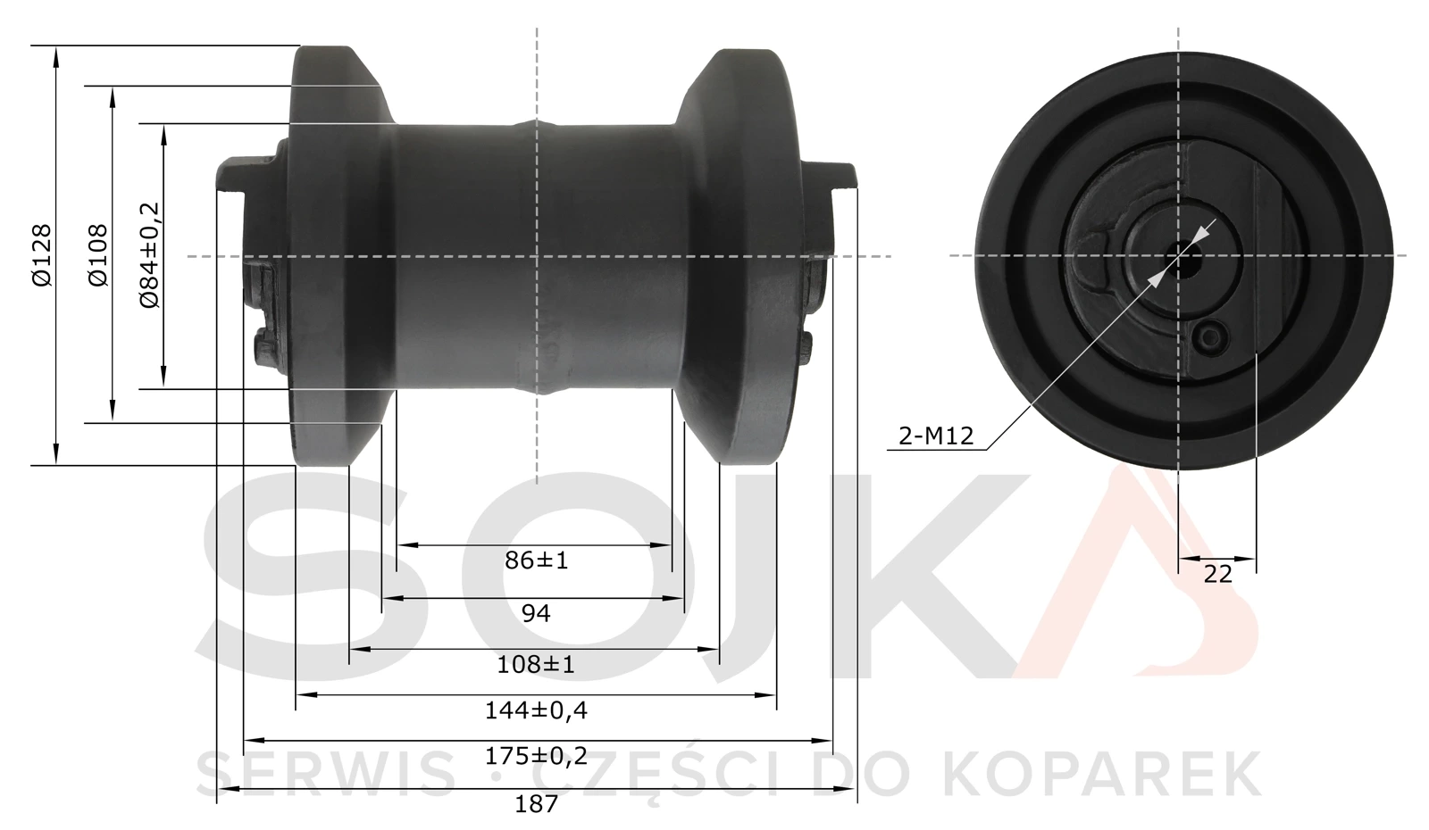 Рулон jezdna KUBOTA KX030-4