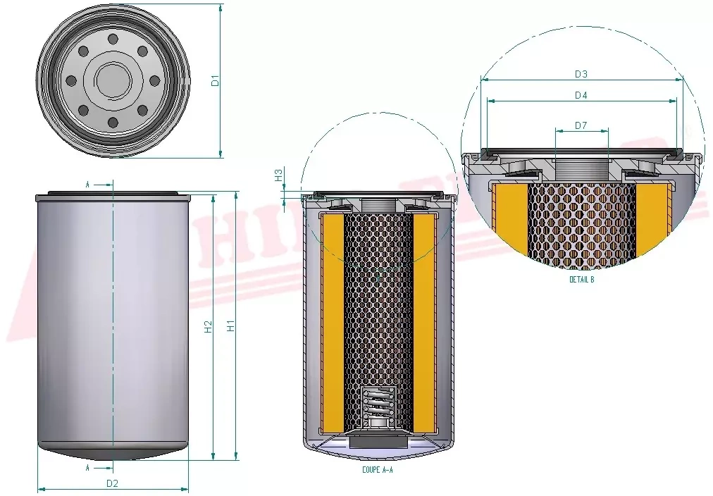 Фильтр моторного масла HIFI FILTER T 8304