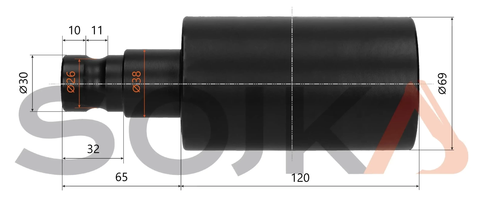 Опорный ролик, верхний CAT 304 SR