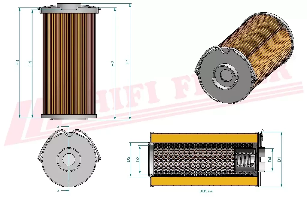 Фильтр гидравлического масла HIFI FILTER SH 74176 V