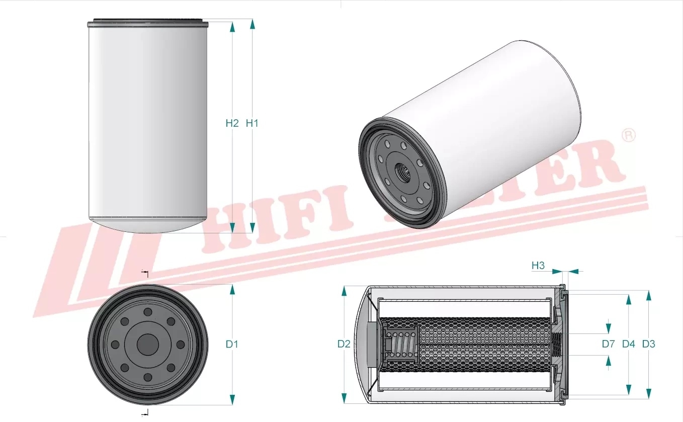 Фильтр моторного масла HIFI FILTER T 8307