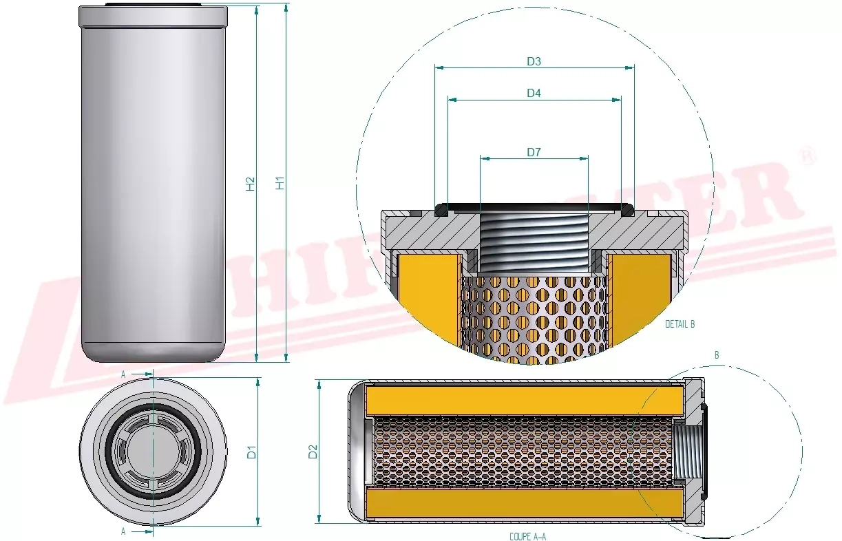 Фильтр гидравлического масла HIFI FILTER SH 66375