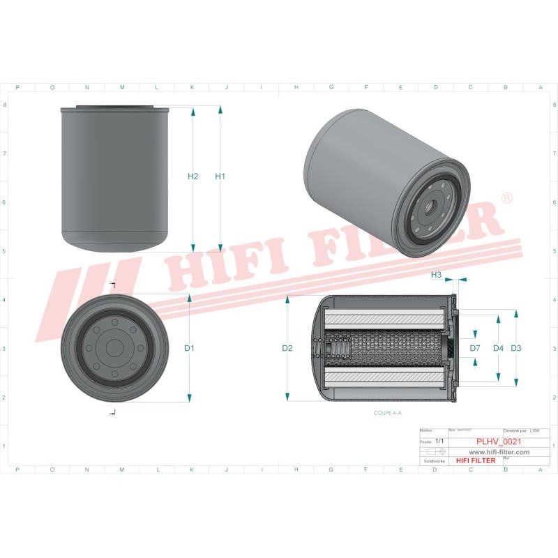 Фильтр гидравлического масла HIFI FILTER SH 56238
