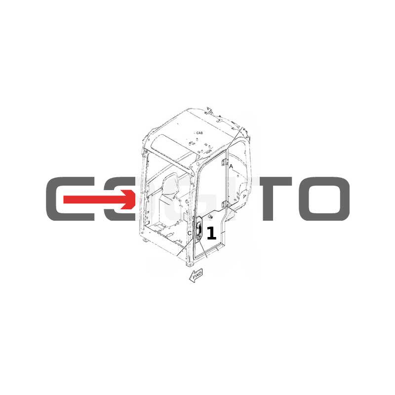 СТЕКЛО ДВЕРИ НИЖНЯЯ ШЕЛКОГРАФИЯ МИНИ-ЭКСКАВАТОР CAT 301.6
