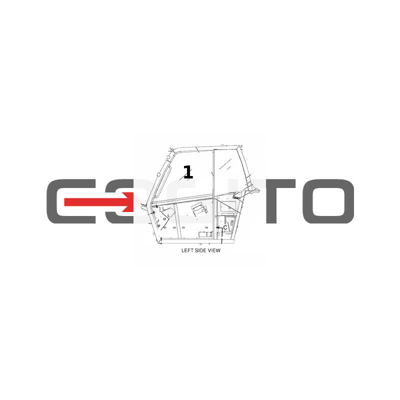 СТЕКЛО ДВЕРИ ВЕРХНЯЯ ШЕЛКОГРАФИЯ CAT ТЕЛЕСКОПИЧЕСКИЙ ПОГРУЗЧИК TH220B