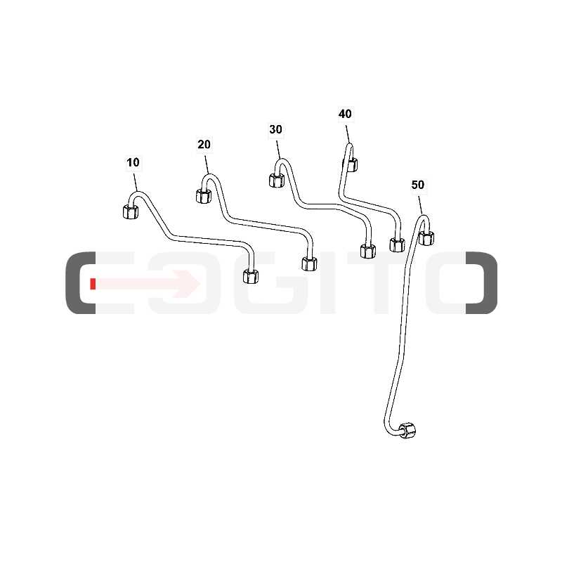 Комплект топливопроводов JCB двигатели DIESELMAX &amp; ecoMax