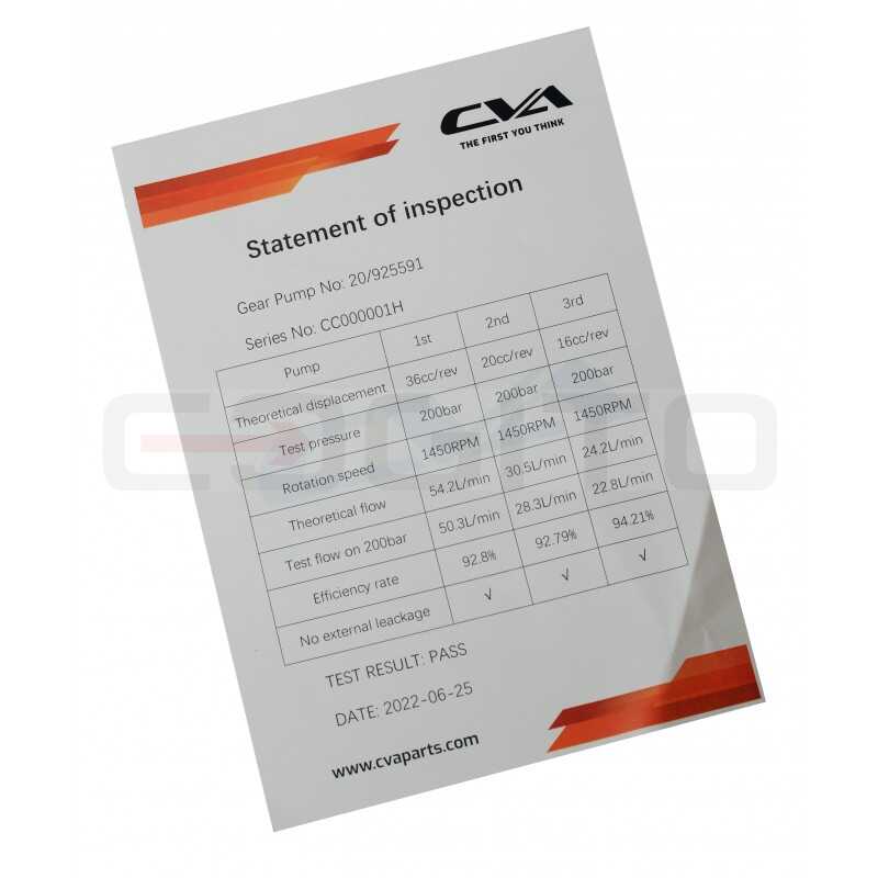 Гидравлическая помпа CVA с сертификатом ISO 9001:2015