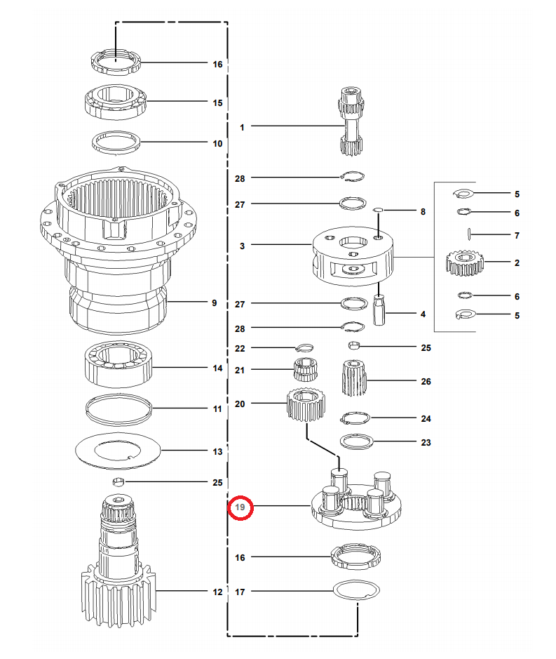 Корзина 155-0836 сателлитного механизма вращения для экскаватора CAT m315d, m316d