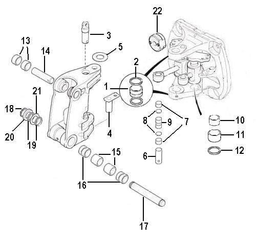 НИЖНИЙ ПОВОРОТНЫЙ ШТИФТ ЗАДНЕЙ БАБКИ JCB 3CX 4CX