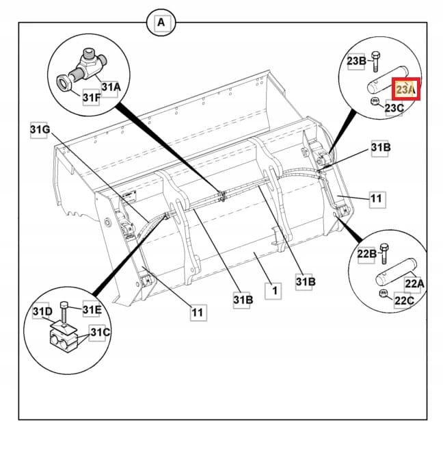 JCB ШТИФТ ПРИВОДА АКУЛЫ ВЕРХНИЙ 811/90478