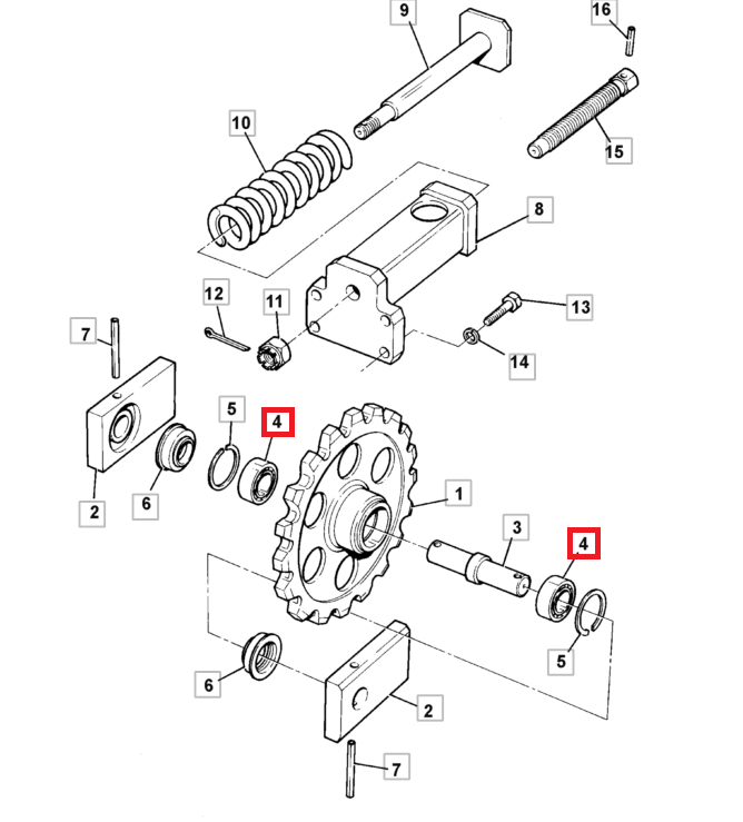 ПОДШИПНИК НАТЯЖНОГО КОЛЕСА JCB 1,5 T 8014 8018