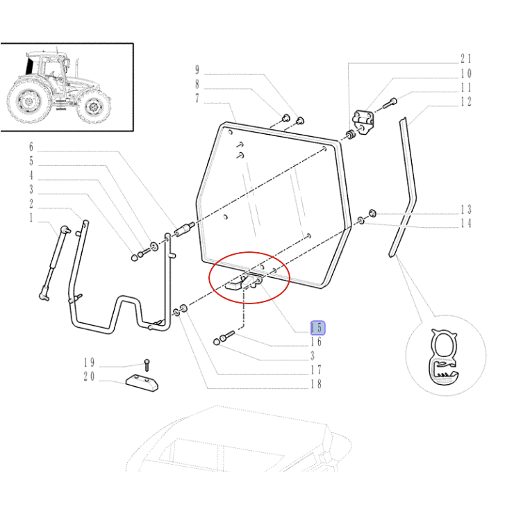 ЗАДНЯЯ КРЫШКА New Holland CASE STEYR 5089564 - 5095078