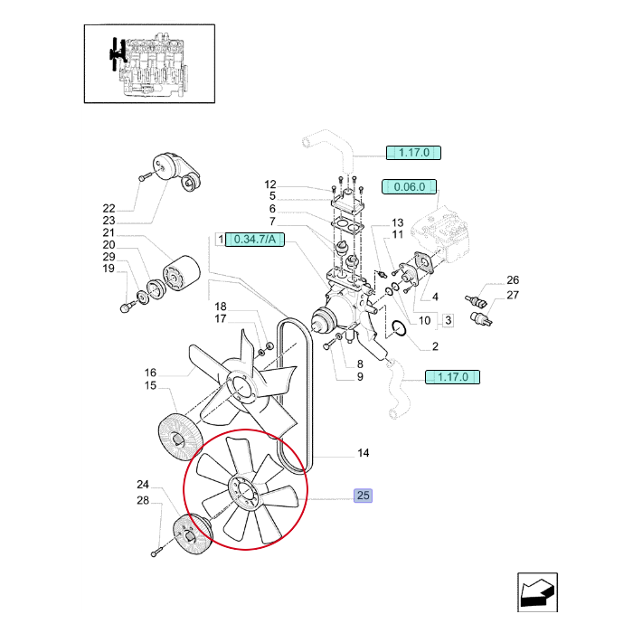 Вентилятор NEW HOLLAND в корпусе 82025804