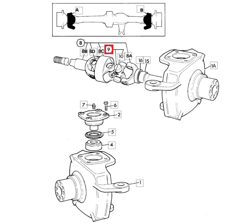 Полуосевой крест JCB 3CX 4CX 914/80206 30,2X82MM