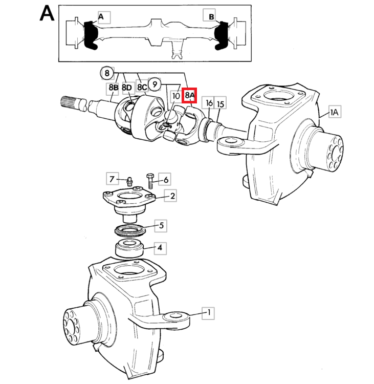 Полуось короткий JCB 3CX 4CX 821/00494 L-244MM