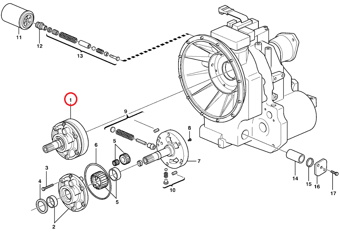 Приводной насос New Holland B95 B110 B115 87705431