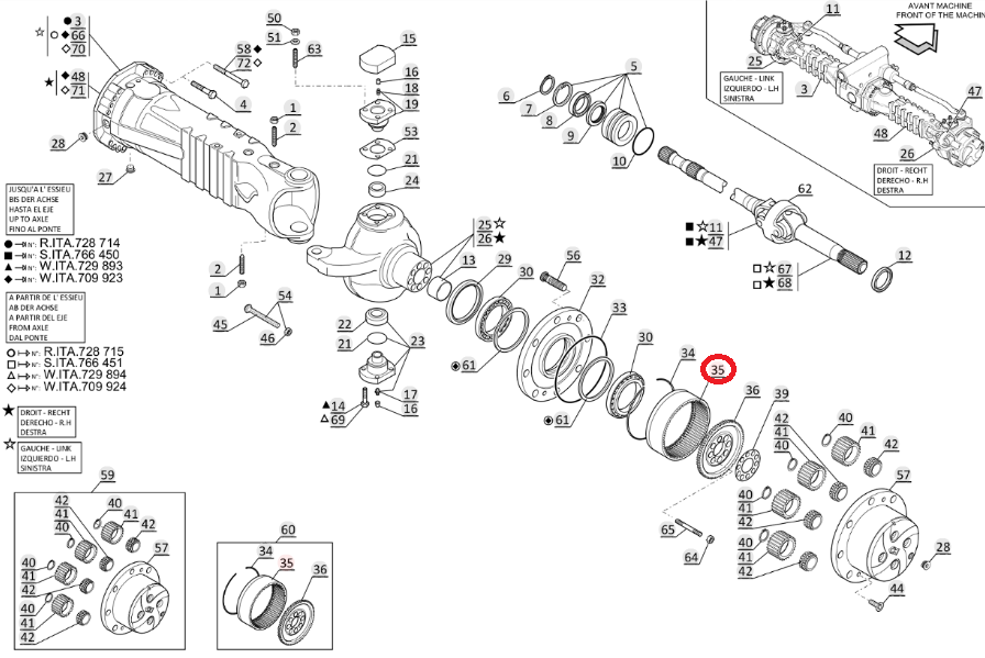 Зубчатый венок для погрузчика John Deere, Manitou, New Holland