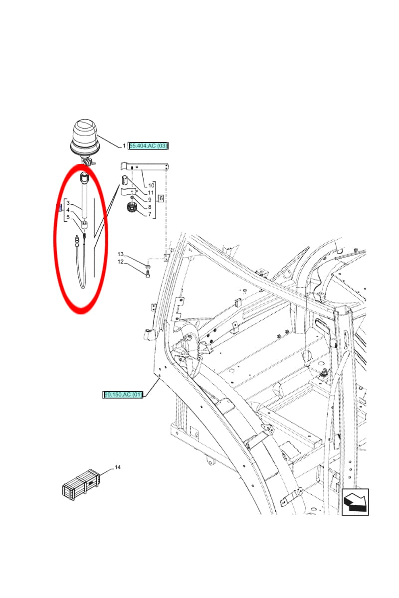 Кронштейн сигнальной лампы-крепление петуха New Holland CASE CNH 87621041