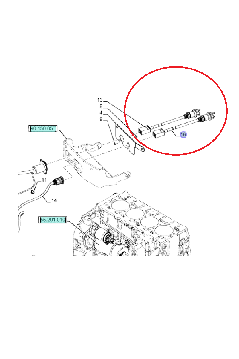 Электрический провод NEW HOLLAND CNH 47541089