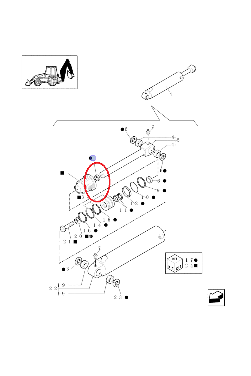 Уплотнение гидравлического цилиндра New Holland CNH 87414979