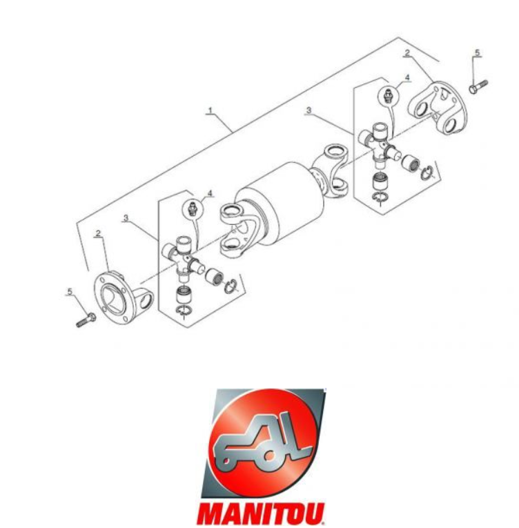 Карданный приводной вал Manitou 224734 958016 Dana Spicer + 8 болтов