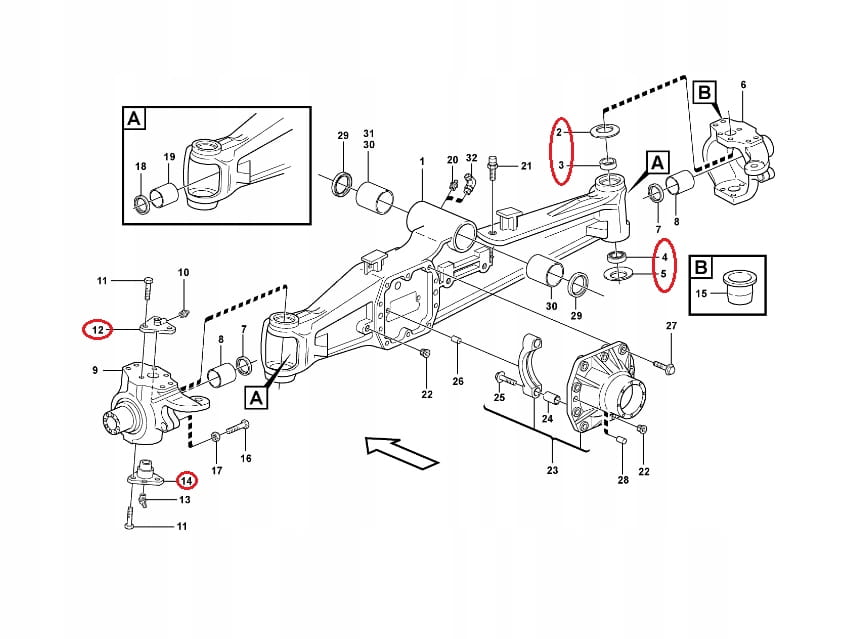 КОМПЛЕКТ ШАРНИРНОГО СОЕДИНЕНИЯ TEREX FERMEC CARRARO ORG